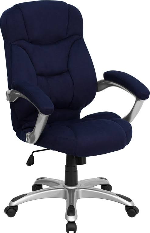 Navy Blue Microfiber High Back Office Chair E198