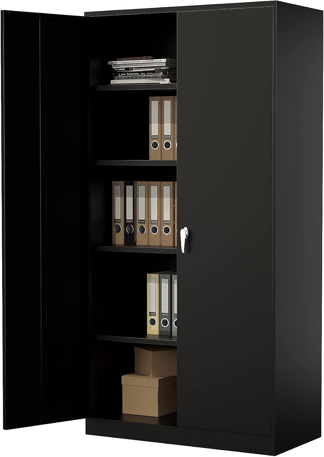 72" Tall Steel Storage Cabinet with Locking Door and 4 Adjustable Shelves X931574