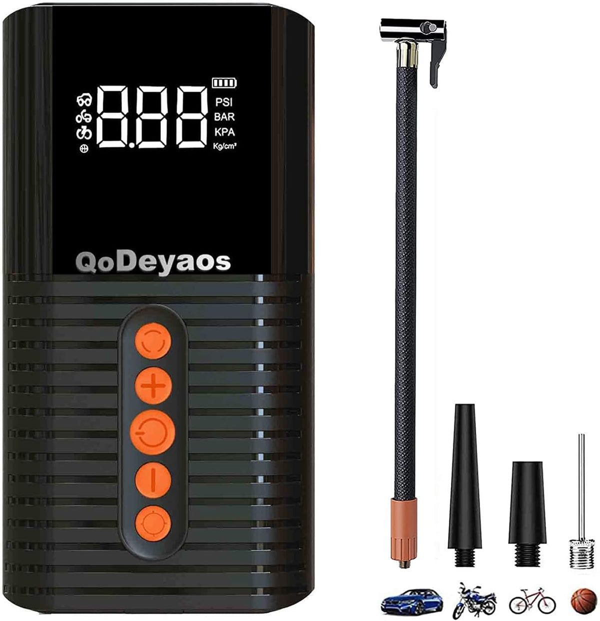 Cordless Tire Inflator Portable Air Compressor Pump with 6000mAh Battery LED Light O97534