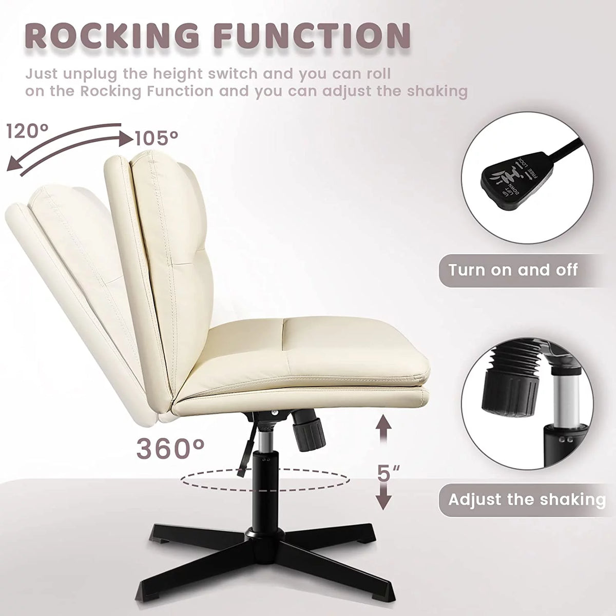 PU Leather Armless Office Desk Chair No Wheels B8814