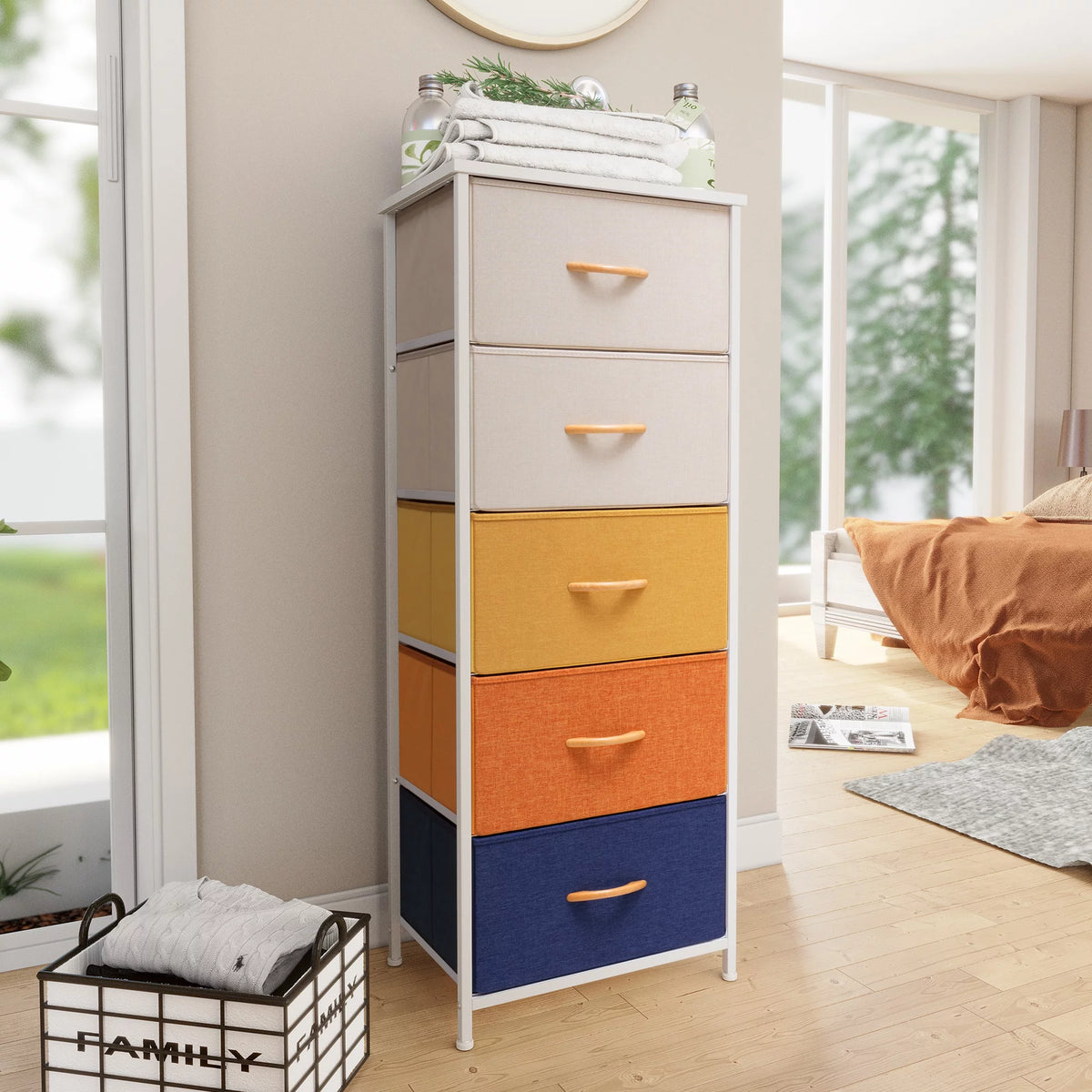 Beige 5-Drawer Storage Dresser X392