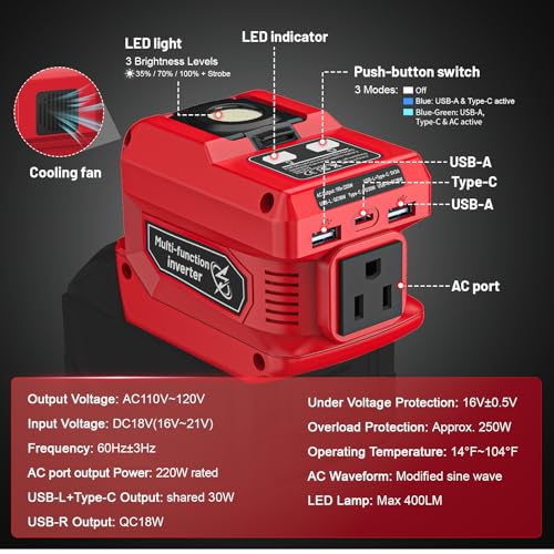 220W Power Inverter Portable Power Station with 1 AC Outlet X3300