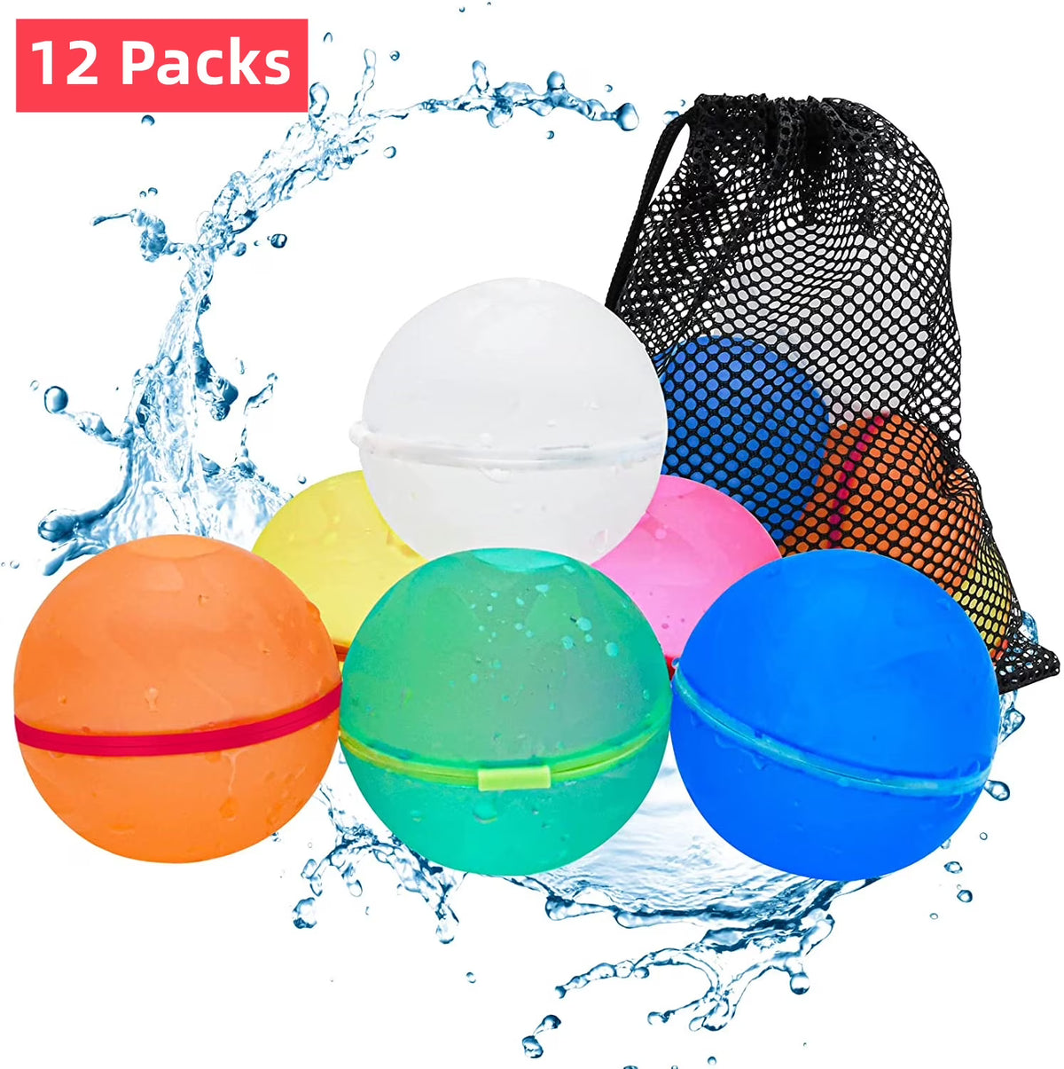 12 PCS Refillable Silicone Water Balloons S917