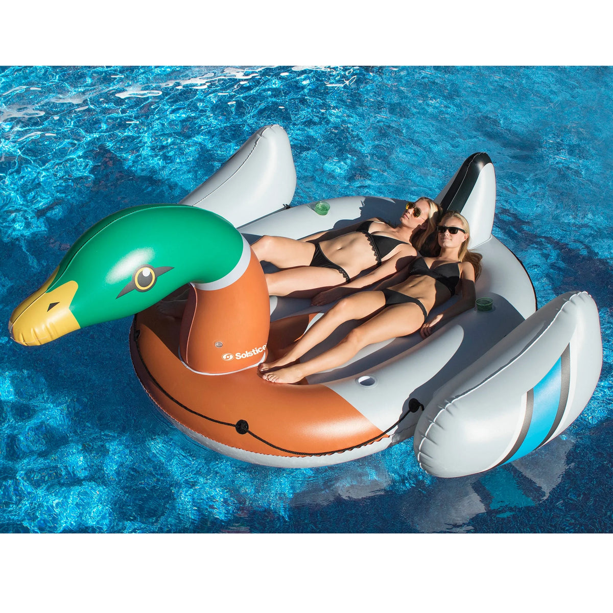 Giant Inflatable Ride On 131 Inch Swimming Pool Duck Island Float H352