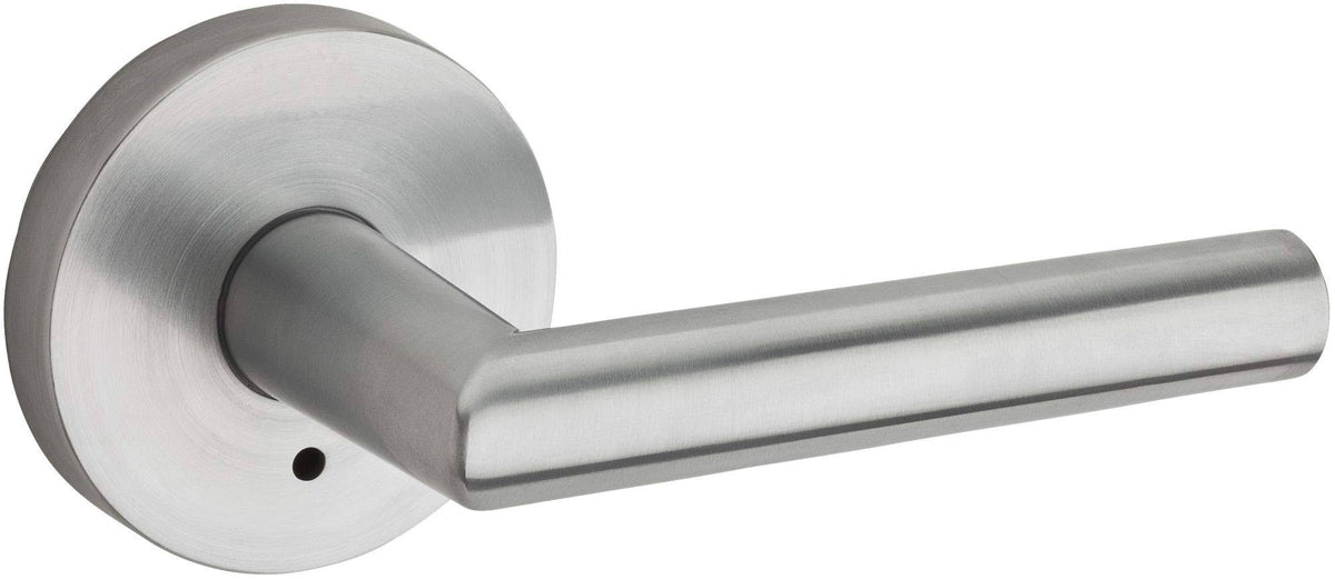 Satin Chrome Privacy Door Lever Set with Push Button Lock J65717