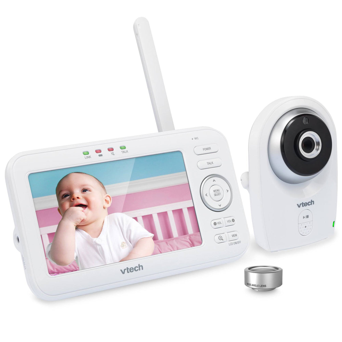 Video Baby Monitor with Interchangeable Wide Angle and Standard Optical Lens T275