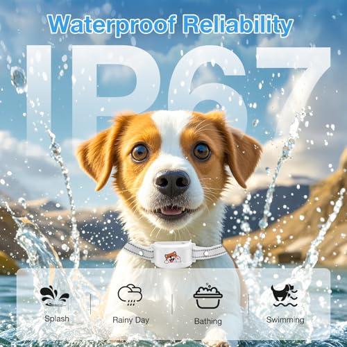 GPS Wireless Dog Fence & Training Collar, Outdoor Waterproof Rechargeable Collar (White) Y44507