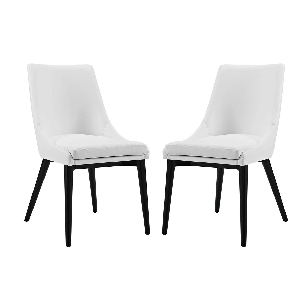 White Faux Leather Dining Side Chair I3208