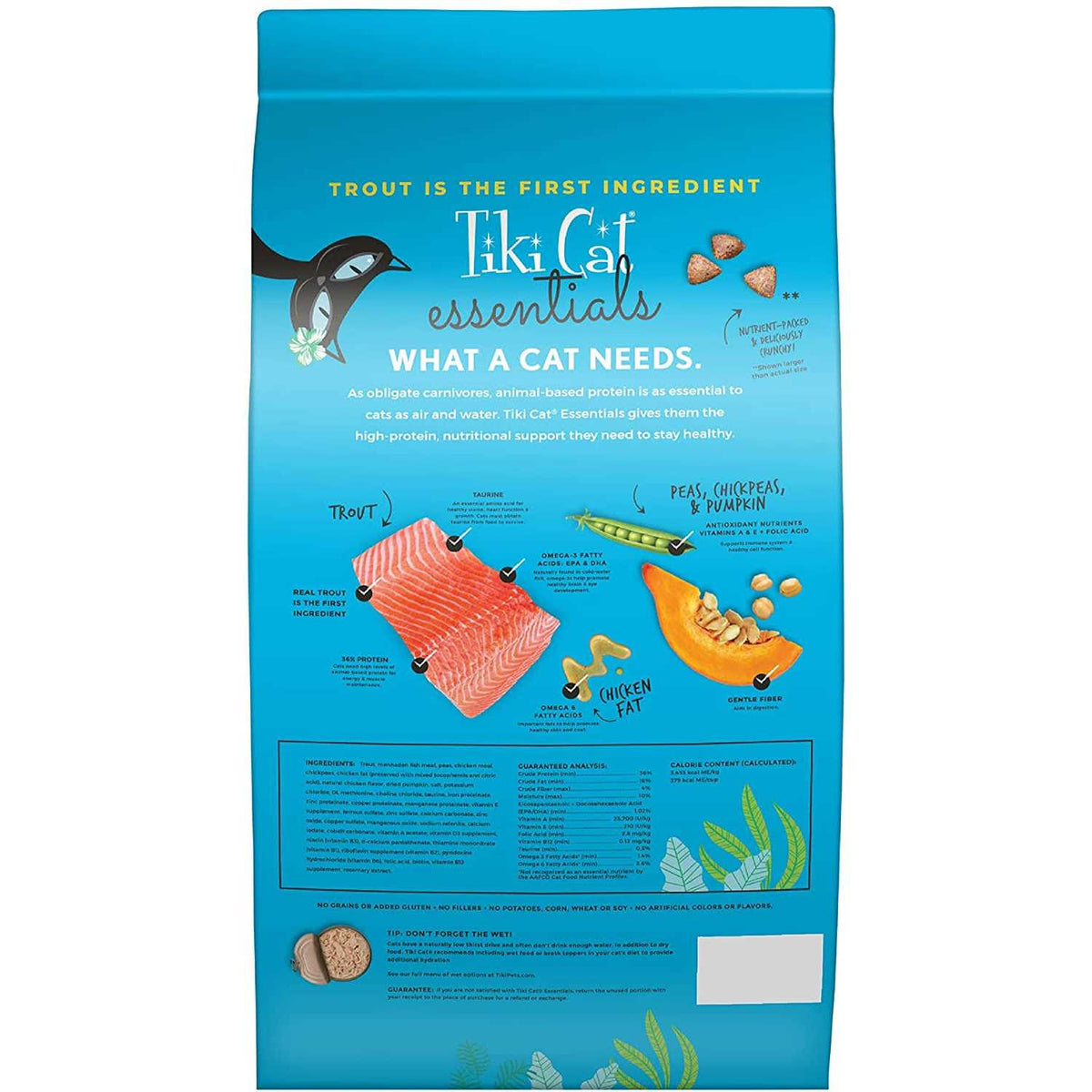 Tiki Cat Essentials Trout and Menhaden Fish Meal Recipe Dry Cat Food P16469