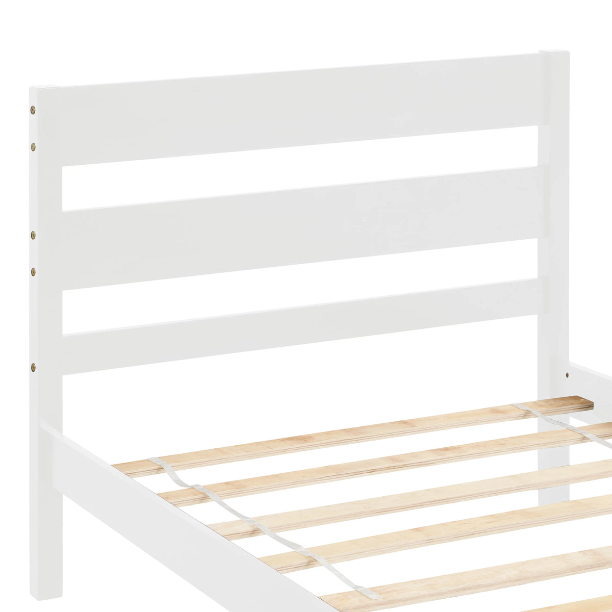 White Twin Bed with Headboard and Footboard W43874
