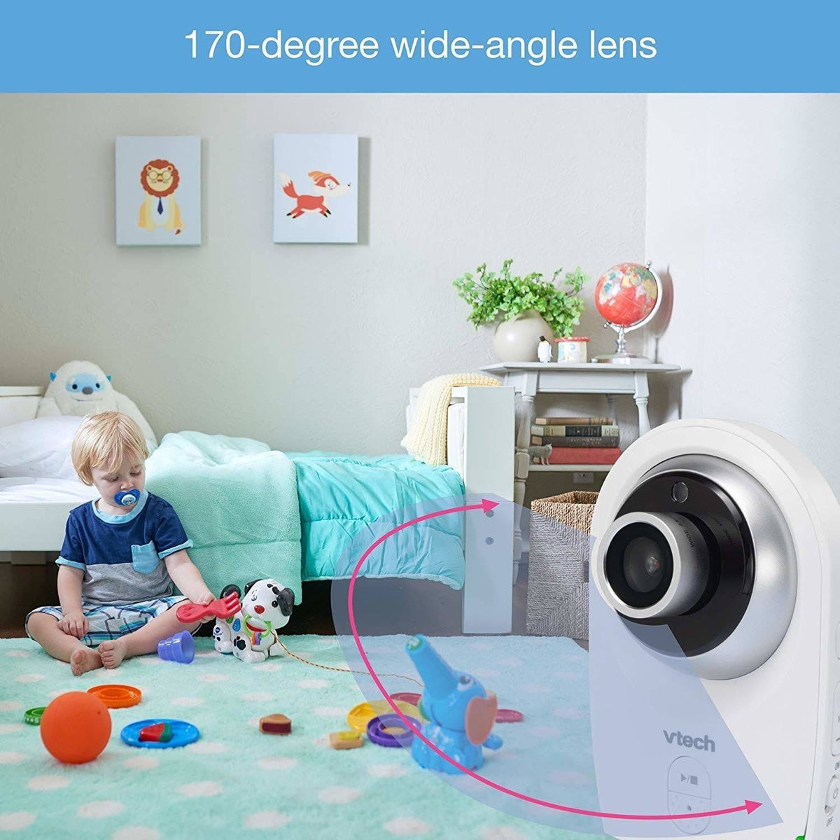 Video Baby Monitor with Interchangeable Wide Angle and Standard Optical Lens T275
