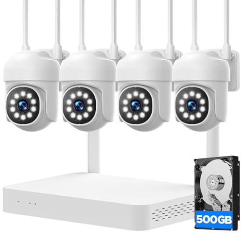 4Pcs Wireless PTZ Security Camera System with 4K NVR T60239