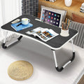 Black Portable Wood Folding Lap Desk with Cup Holder N6568