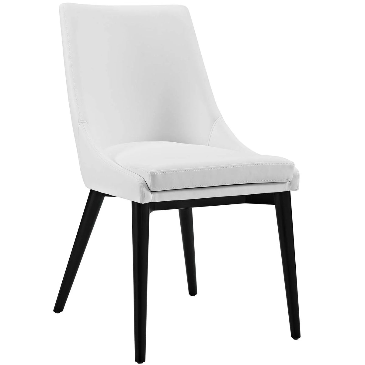 White Faux Leather Dining Side Chair I3208