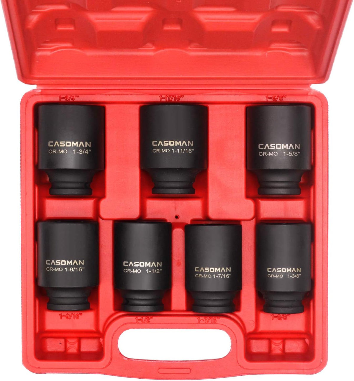 1/2-Inch Drive Deep Impact Socket Set, Cr-Mo, 6-Point, 7 Piece M859