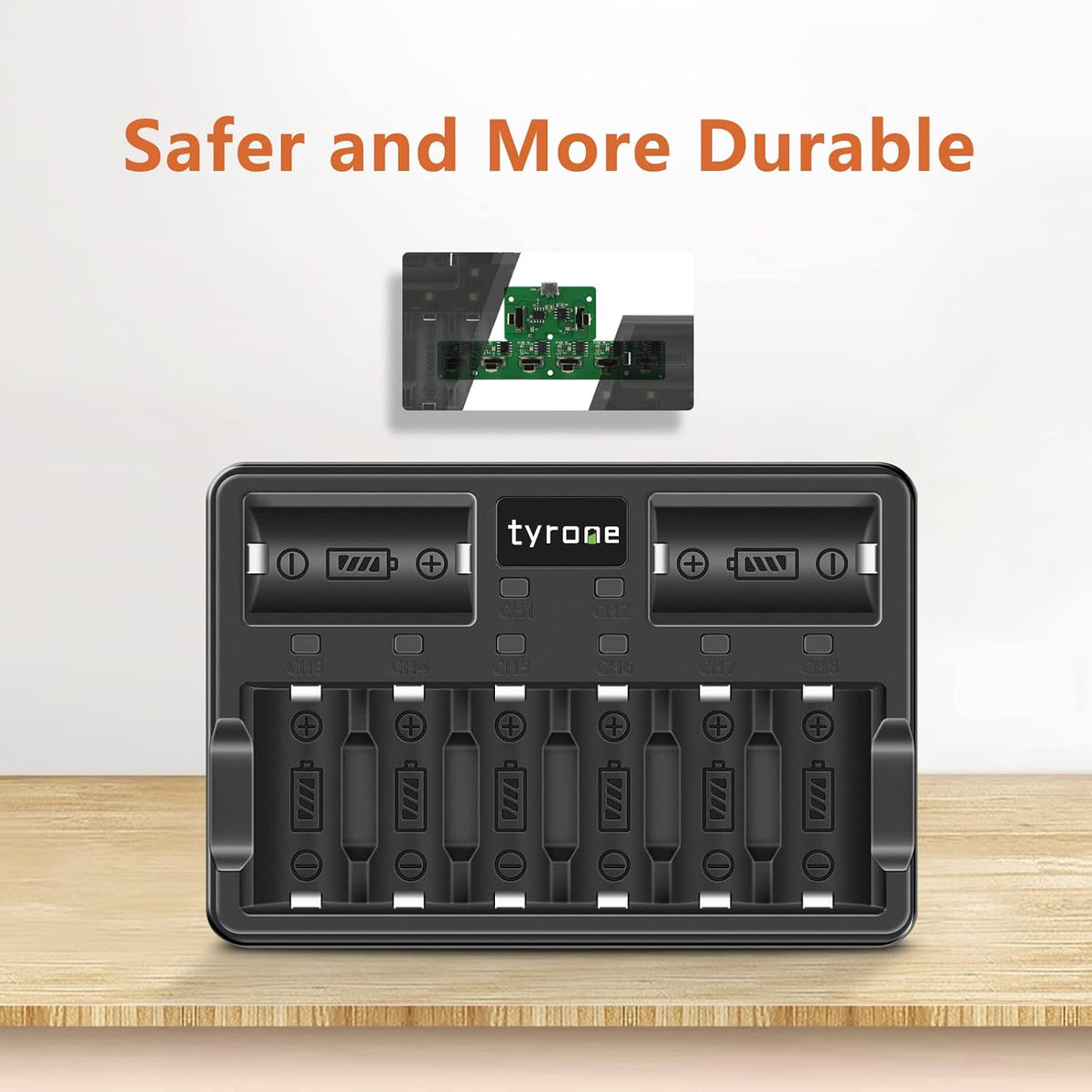 CR123A Rechargeable Batteries with Charger, 16 Pack Lithium Batteries with 8 Port Charger Z606205