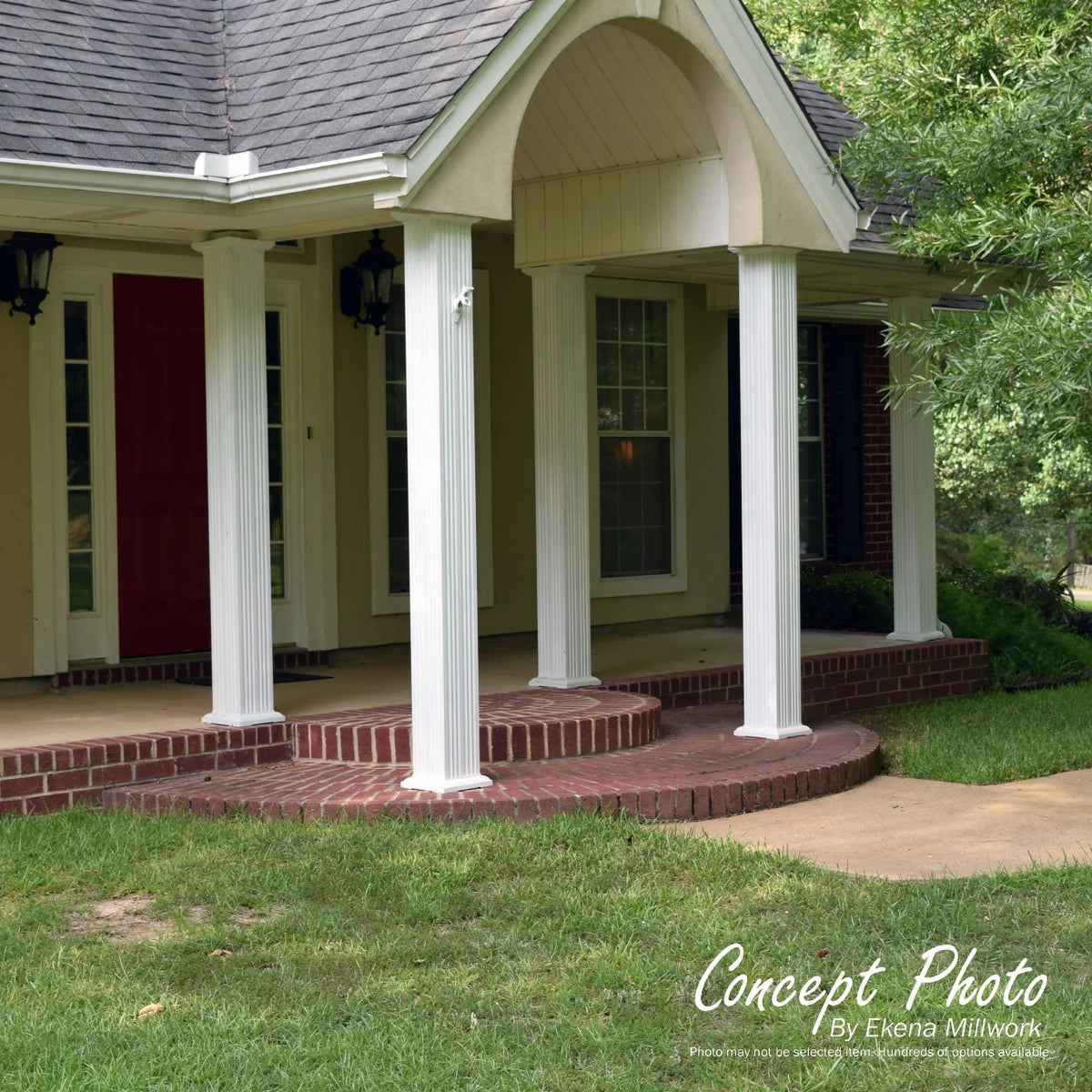 Gloss White Square Aluminum Column with Capital & Base D1038