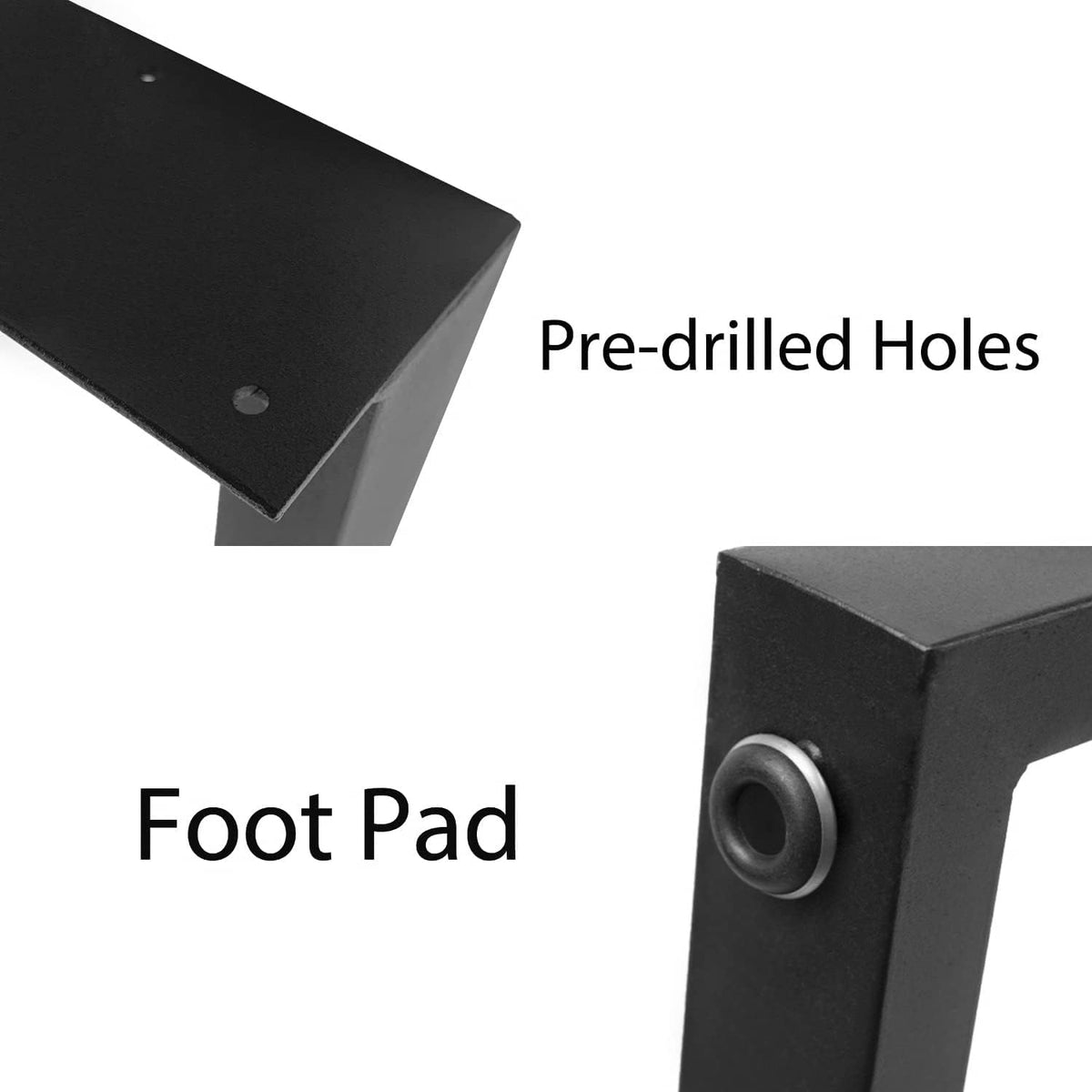 28'' Height 17.7'' Wide Black Metal Table Legs 2 PCS K679