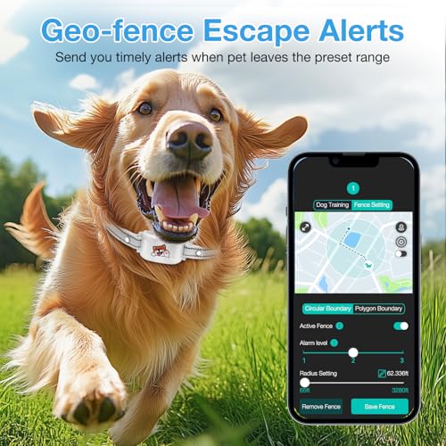 GPS Wireless Dog Fence & Training Collar, Outdoor Waterproof Rechargeable Collar (White) Y44507