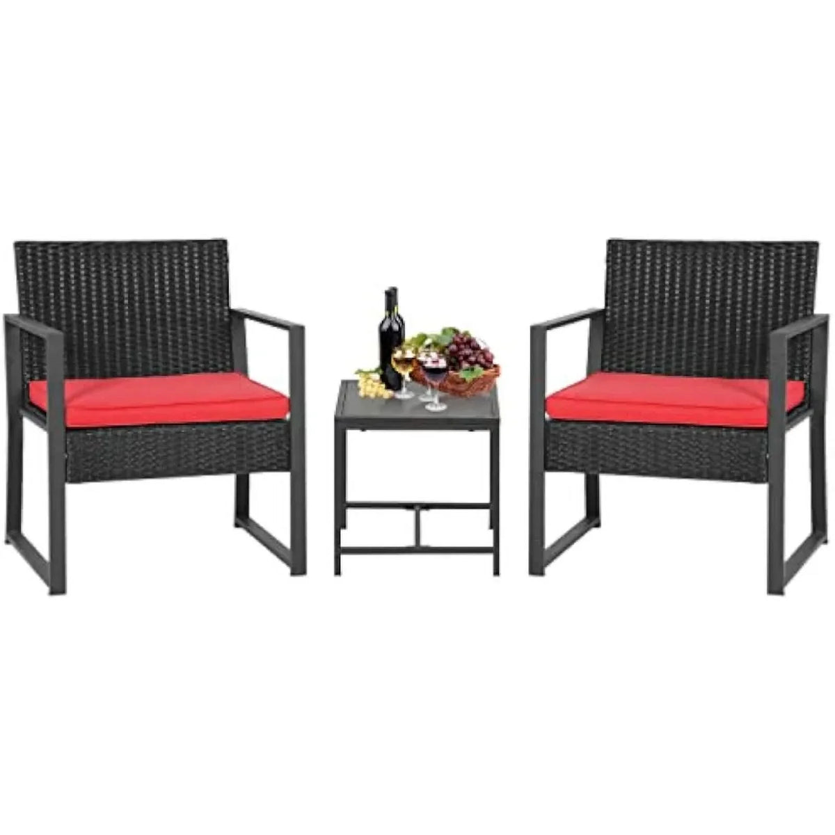 3 Piece Wicker Rattan Patio Bistro Set S8806