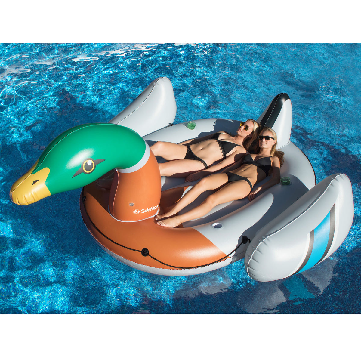 Giant Inflatable Ride On 131 Inch Swimming Pool Duck Island Float H352