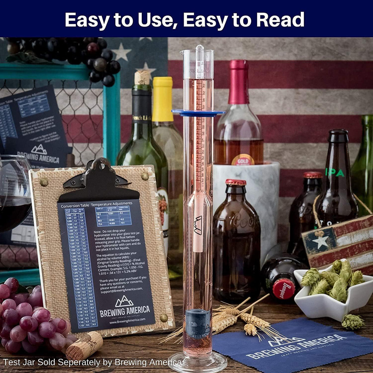 Borosilicate Glass Hydrometer Alcohol Tester Kit A78040
