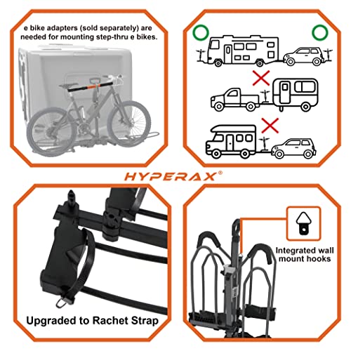 Hitch Mounted 4 Bike Rack Carrier for RV with 2" Class 3 Hitch Fits Up to 5" Fat Tire F11516