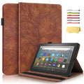 Green Flower Folding Stand PU Leather Cover for Kindle Fire HD 8 L15606