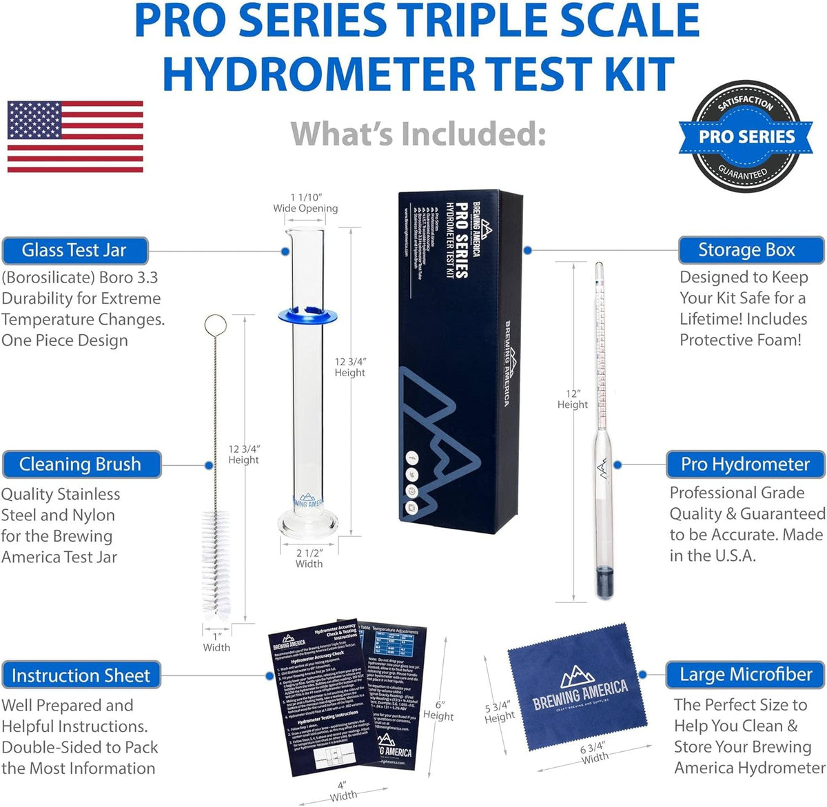 Borosilicate Glass Hydrometer Alcohol Tester Kit A78040