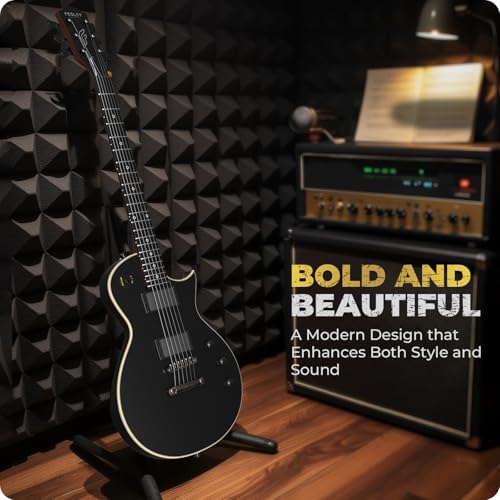 Black Matte Solid Body Electric Guitar with Gig Bag Z3122