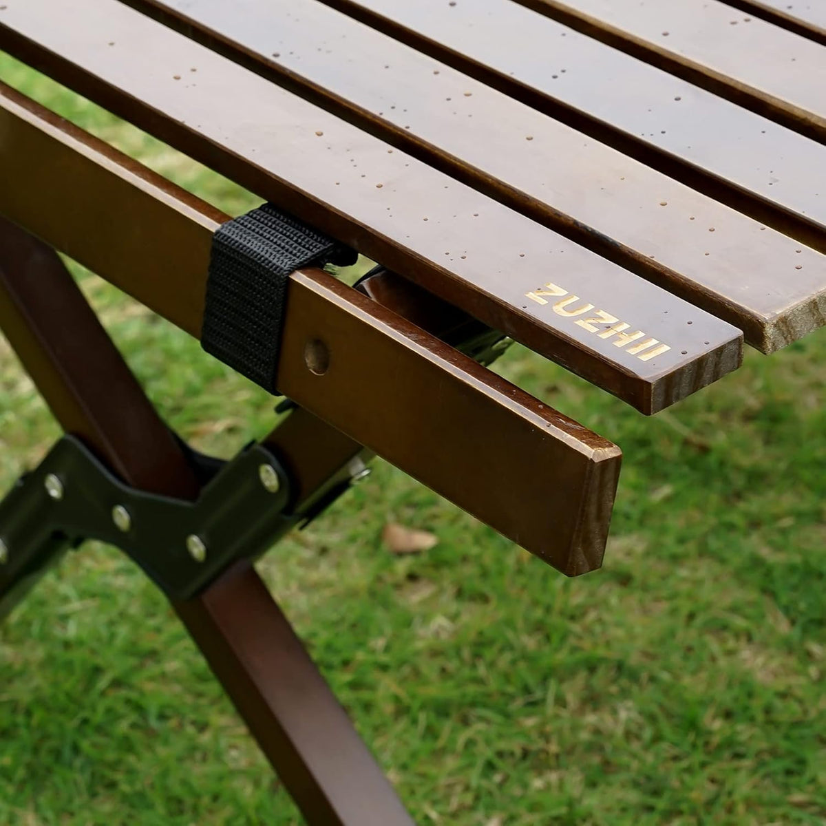 2ft Low Height Portable Folding Wooden Camping Table with Carry Bag P9544