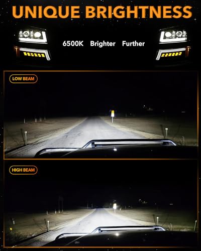 LED Headlights Assembly with DRL Turn Signal Hi/Low Sealed Beam B265