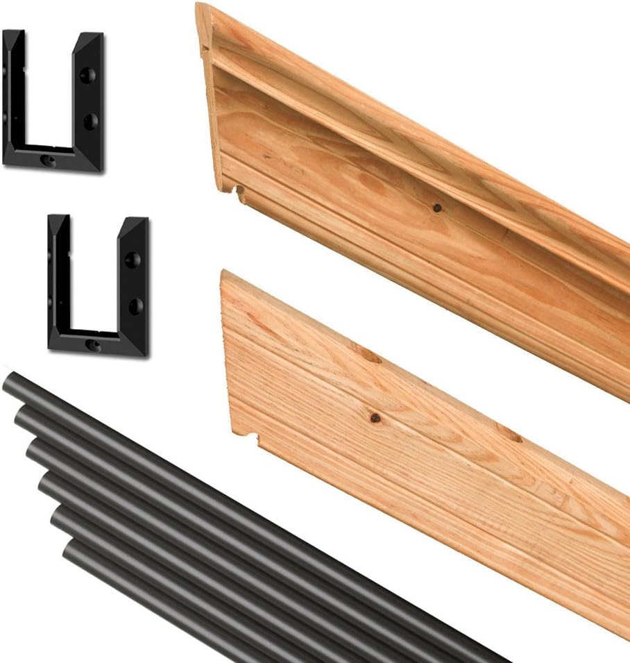 6 ft. Pressure-Treated Cedar-Tone Stair Deck Railing Kit with Black Aluminum Balusters C47320