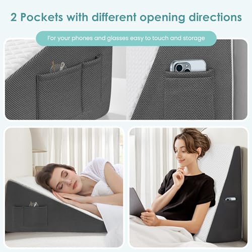 12" Cooling Memory Foam Triangle Incline Wedge Pillow S128