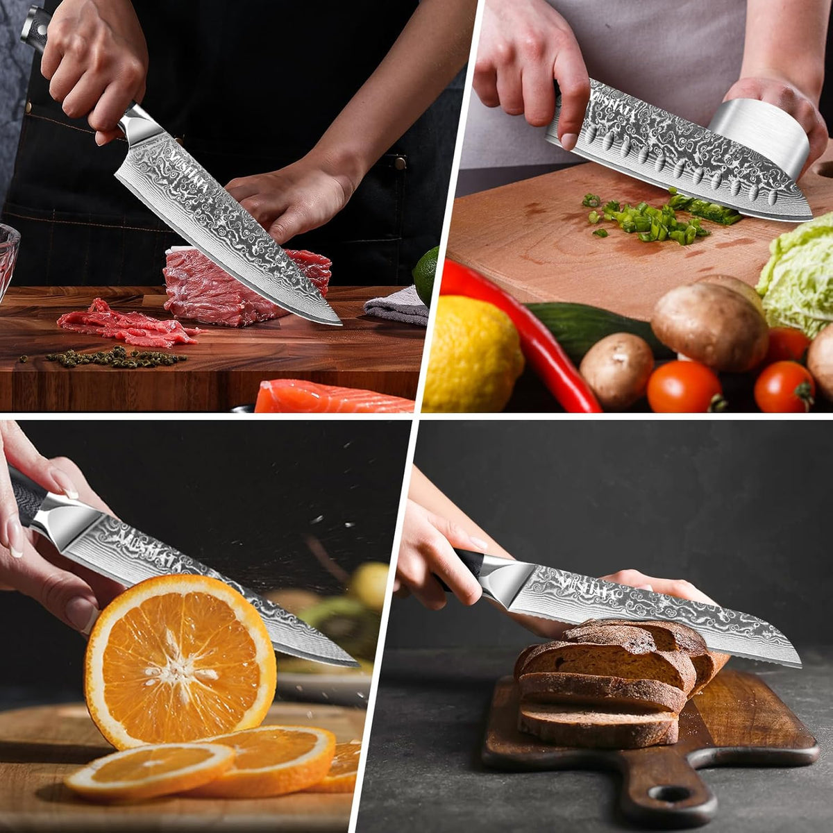 5PCS Damascus Chef Knife Set Y3717