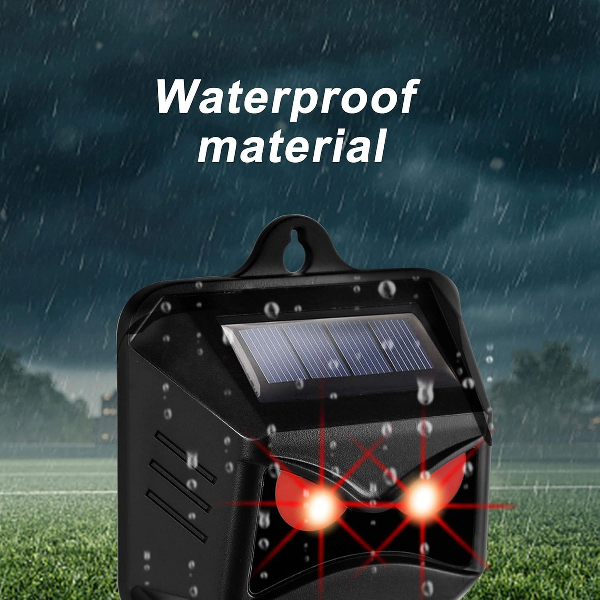 Solar Powered Animal Repeller with Red LED Lights B374127