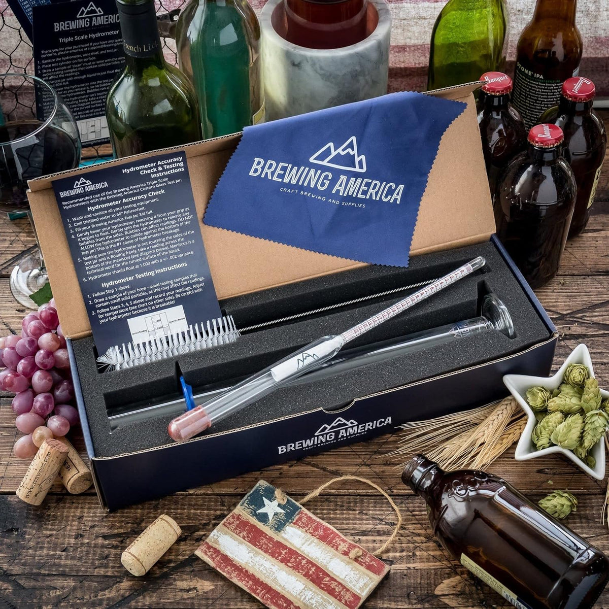 Borosilicate Glass Hydrometer Alcohol Tester Kit A78040
