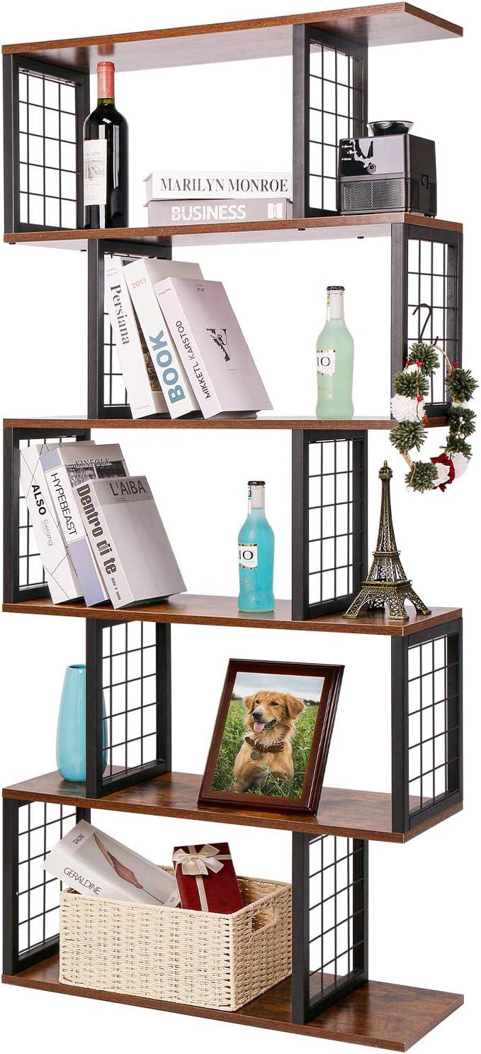 5-Tier S-Shaped Bookshelf L121893