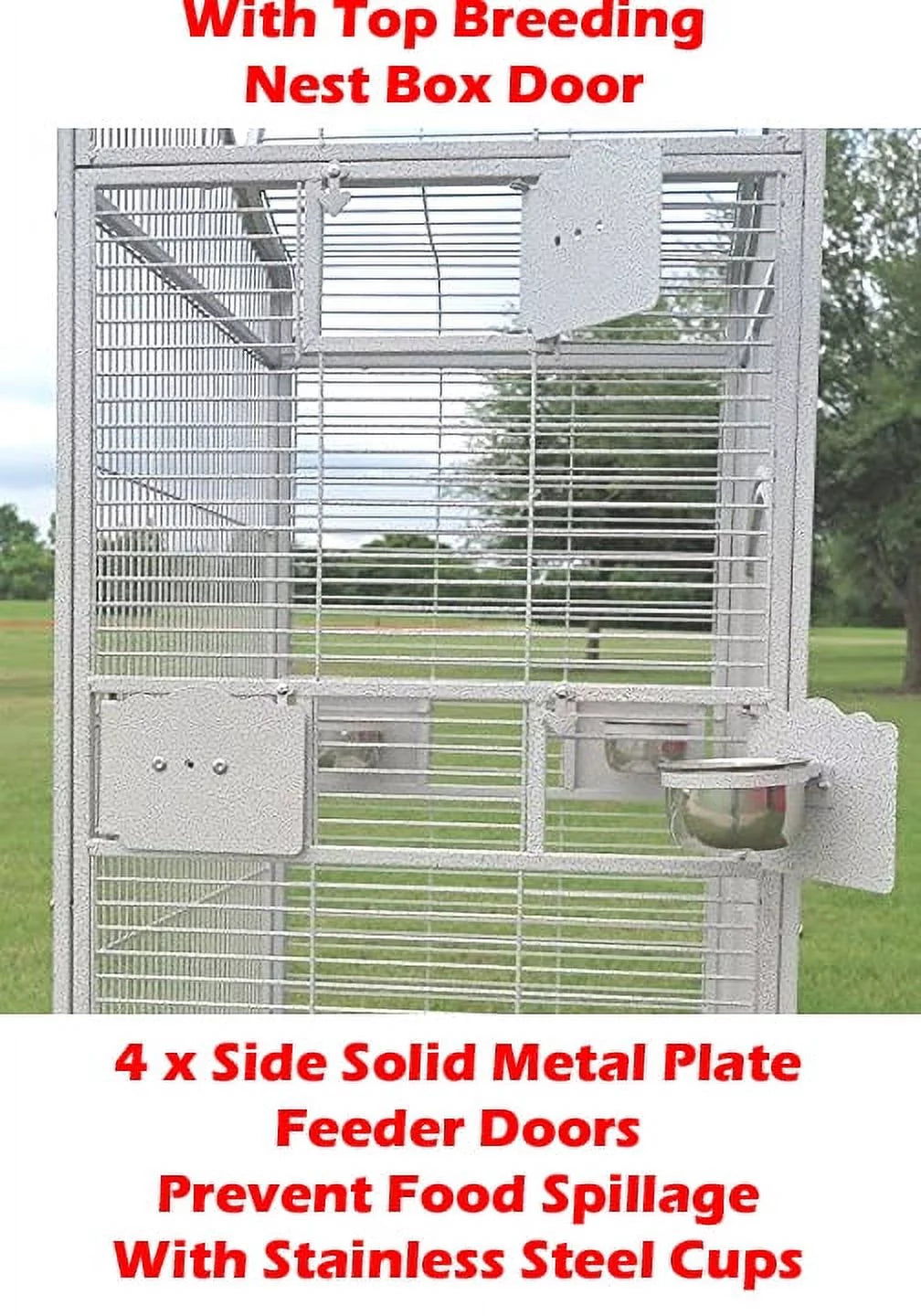 28" x 22" x 59"H Wrought Iron Bird Cage with Rolling Stand U59041