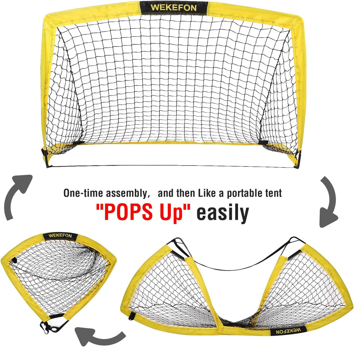 Set of 2 Portable Pop Up Soccer Goals with Carrying Bag I5601