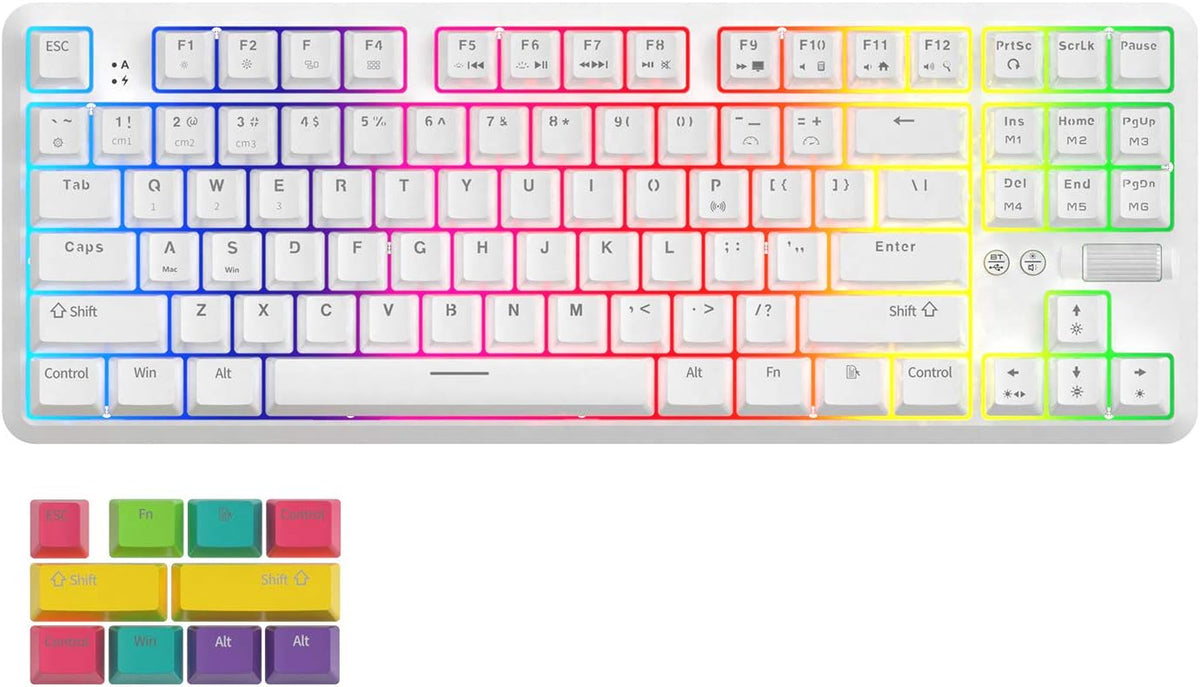 87 Keys Bluetooth/Wired Mechanical Keyboard with Blue Switch, RGB Backlight B66174