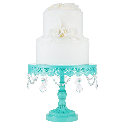 10 inch Teal Round Metal Cake Stand K602
