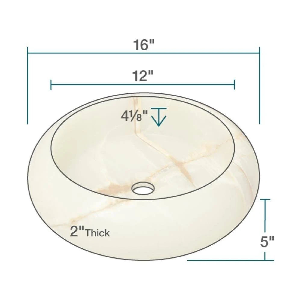 White Onyx Vessel Sink with Faucet and Pop-Up Drain in Brushed Nickel I9115