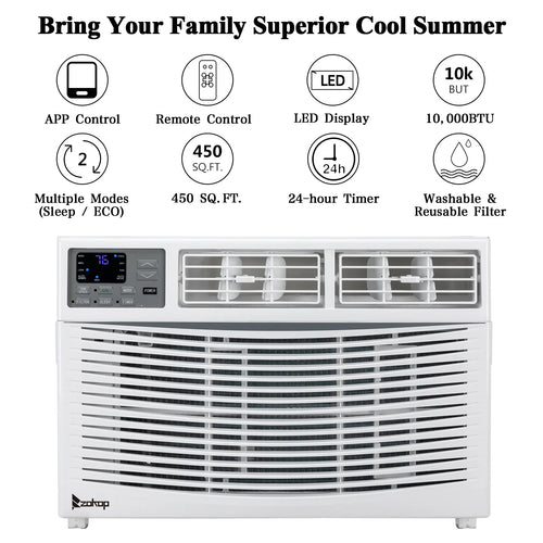 10000BTU 1050W White Window Air Conditioner I545