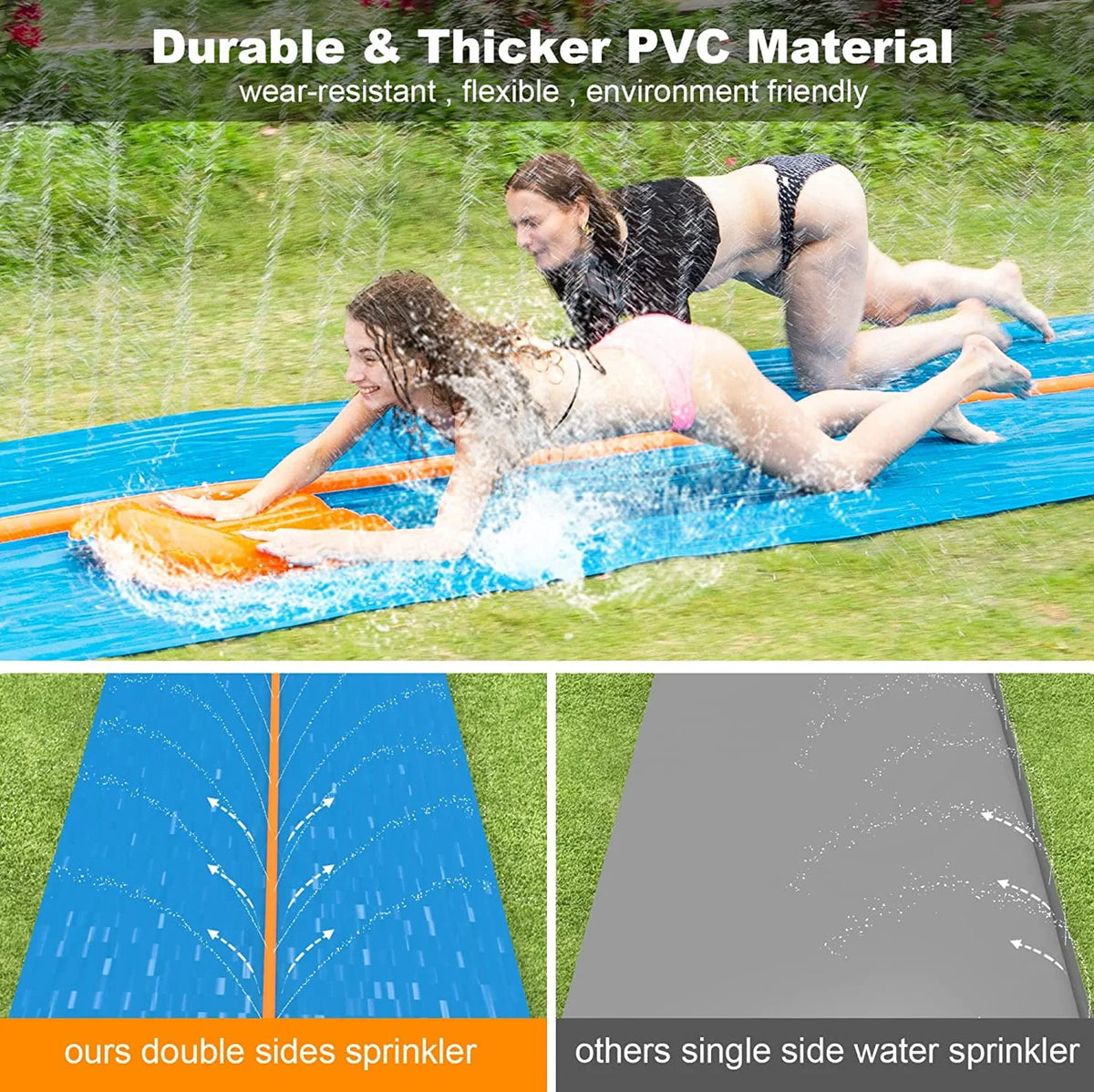 30ft Lawn Water Slide with 2 Body Boards G645678