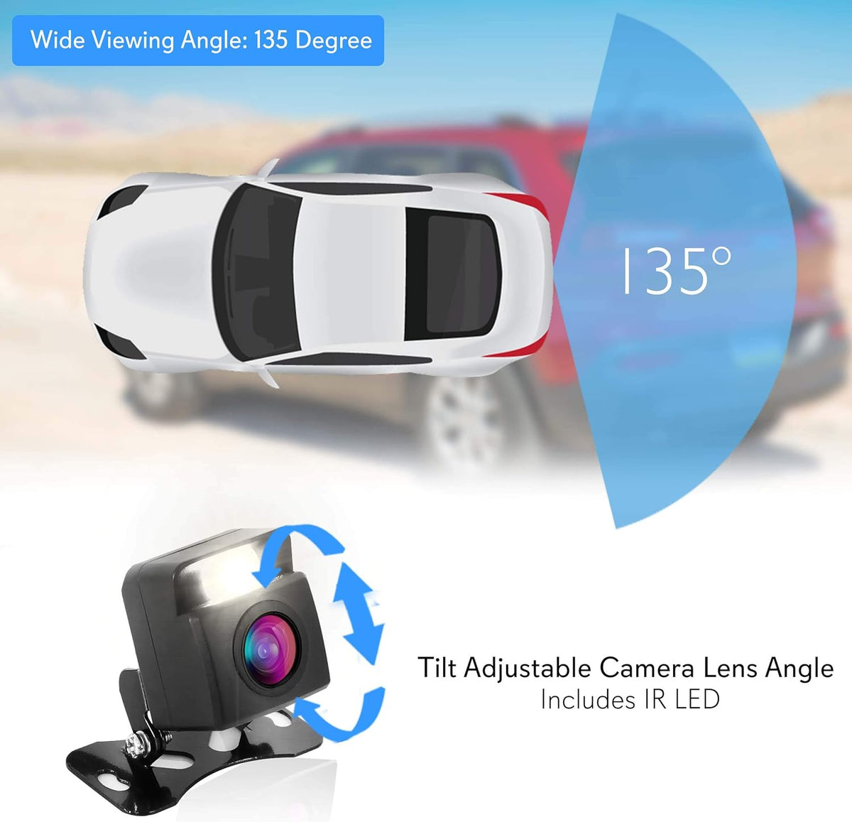 Wireless Backup Rear View Camera with 4.3" Color LCD Display, Night Vision C821