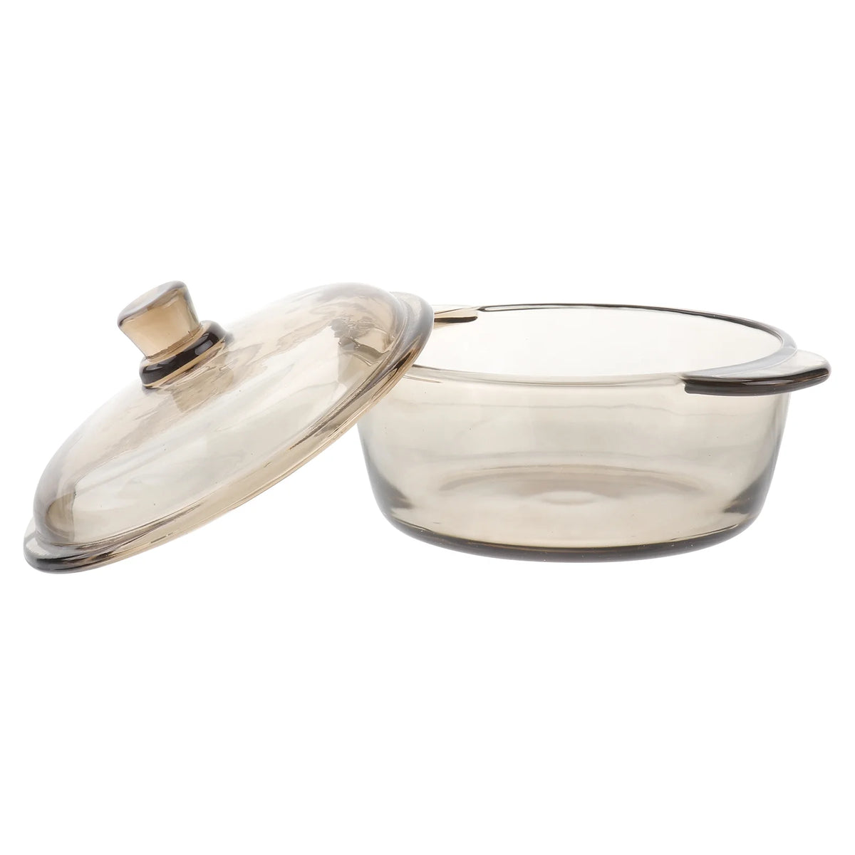 Glass Bowl with Lid Heat Resistant Light Brown H85631