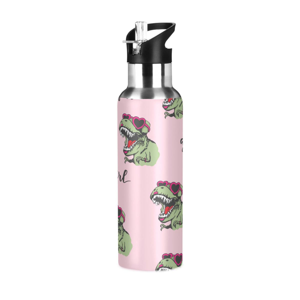 Pink Stainless Steel Insulated Water Bottle with Straw Lid E7862