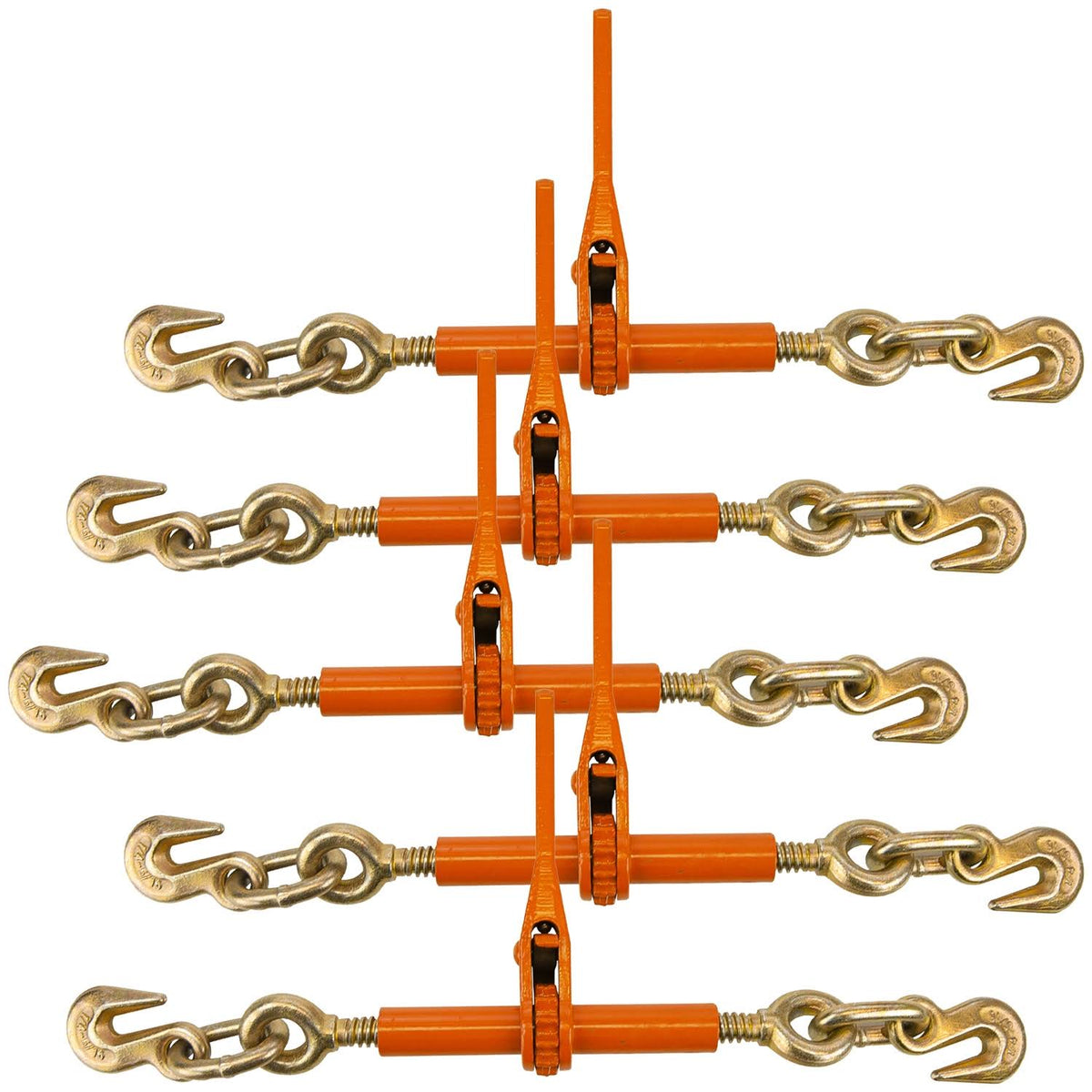 Ratchet Load Binder with 2 Grab Hooks, 5 Pack, 2,600 Pound Safe Working Load V29215