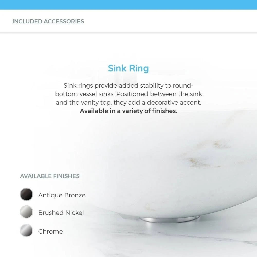 White Onyx Vessel Sink with Faucet and Pop-Up Drain in Brushed Nickel I9115